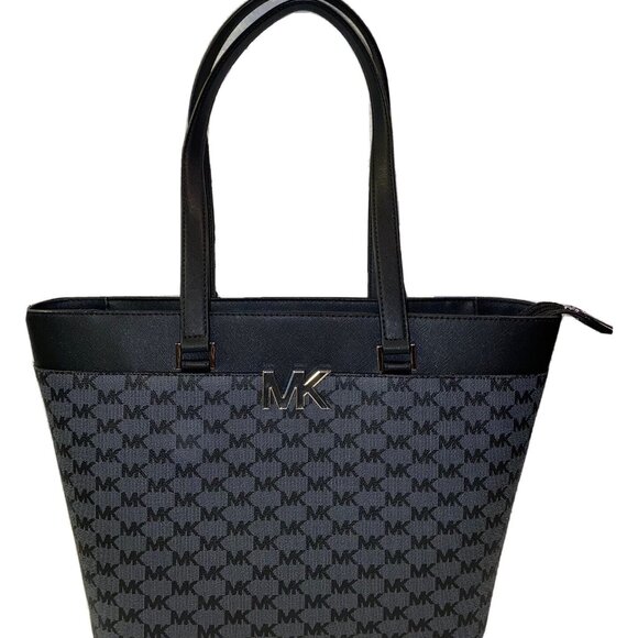 NWT Michael Kors FLORENCE LG TOTE Black Leather Purse Handbag Designer Bag New